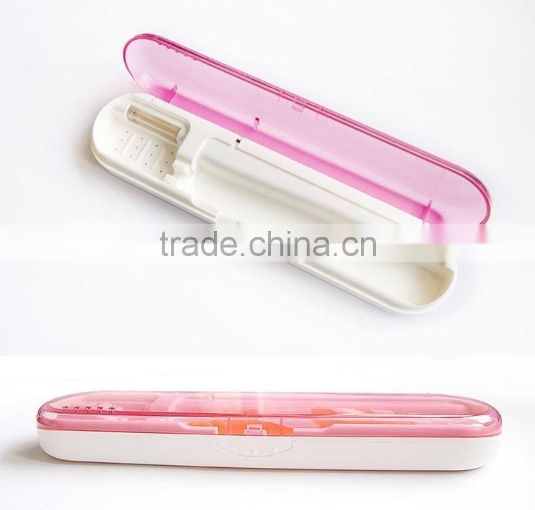 Portable personal uv toothbrush disinfector