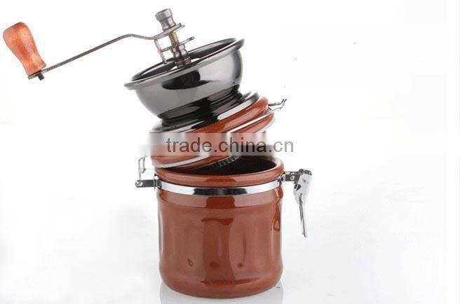 Classic manual coffee grinder with ceramic grinding core or cast iron grinding core