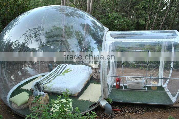 Half Clear Inflatable Bubble Tent Outdoor Inflatable Lawn Tent Dia. 4m Dome Tent