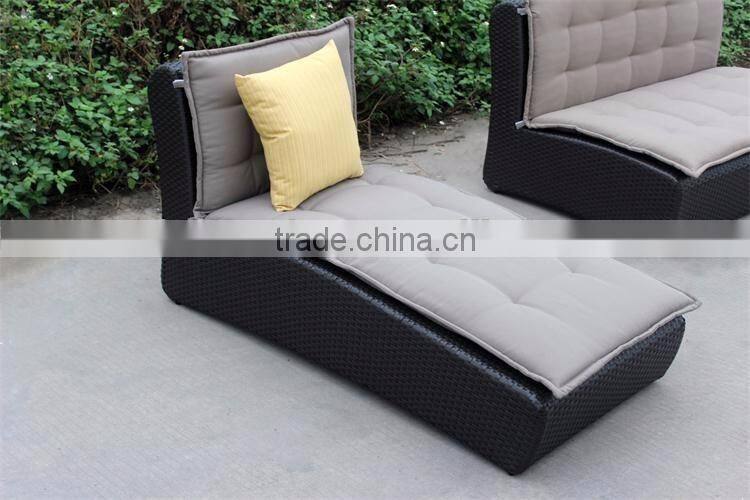 UV-proof new style plastic wicker loveseat sun lounger