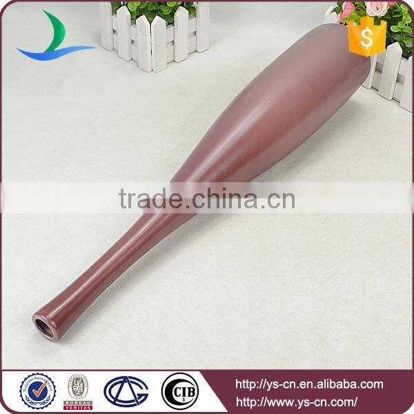 long slim red ceramic decorating vase for restaurant