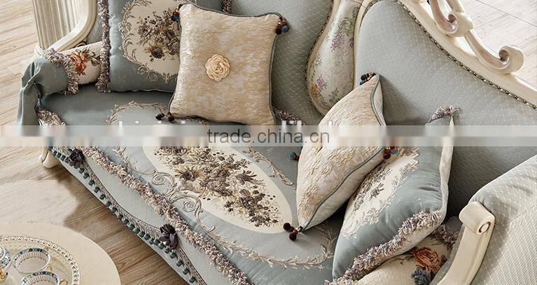 Solid wood living room furniture vase and flowers carving design fabrice sofa set