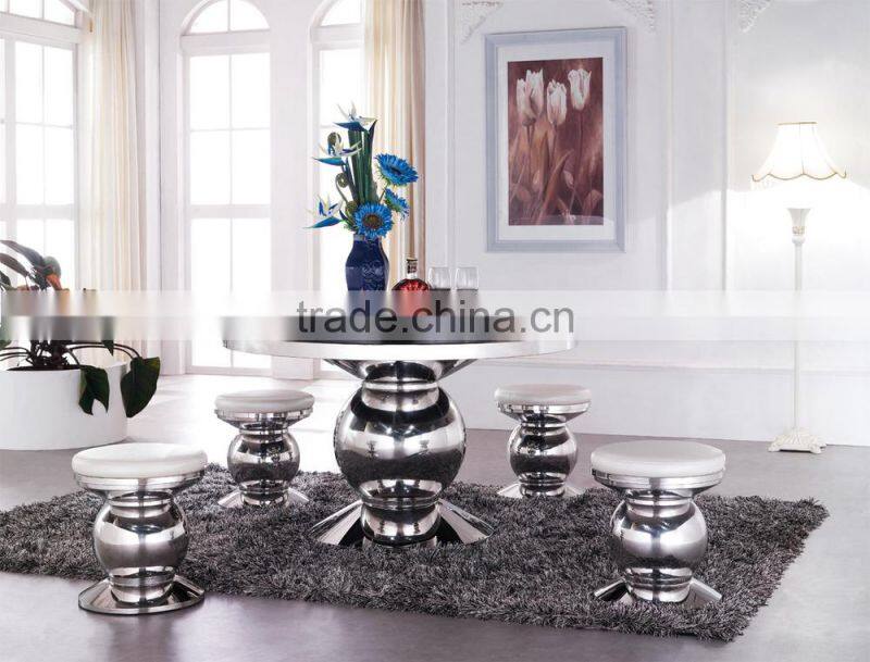 304 Stainless steel Modern Style Home Dining Set, Dining Room Furniture