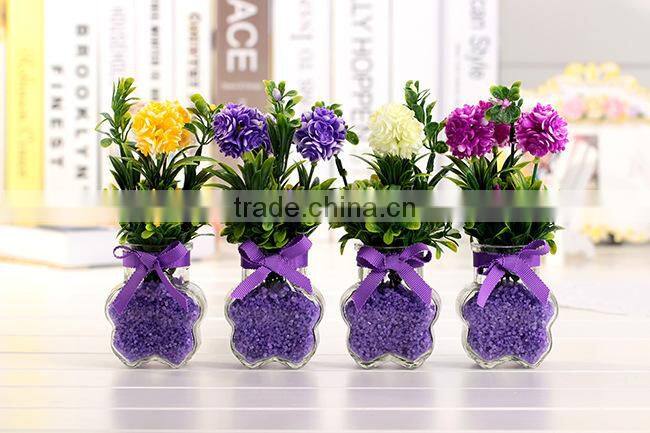 Creative desktop decoration colorful plastic artificial hydrangeas potted