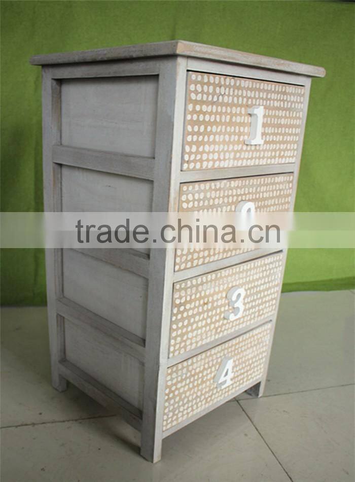 Unfinished solid bright white color wooden furniture for 4 hole