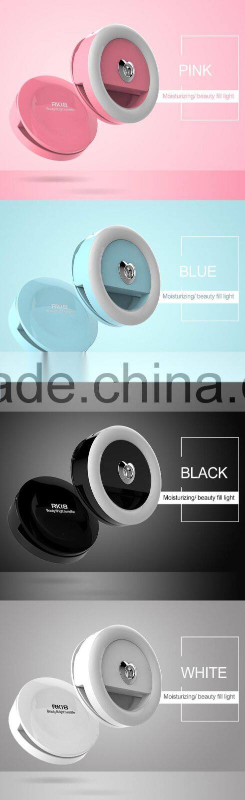 Selife Ring Light Moisturizer 32 LED Beauty Sefie Flash Light Warm Cold Soft Light Humidifier Rechargeable for Skin Humidifier