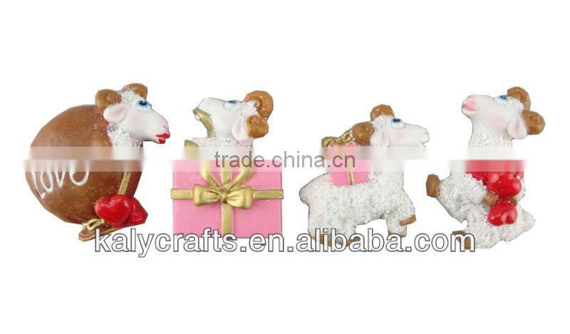 2015 chinese zodiac cartoon sheep resin fridge magnet