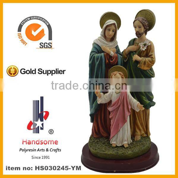 new design for 2014 10'' holy family wood-like resin