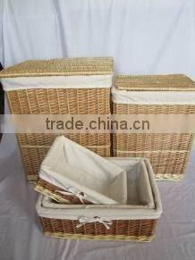 2016 new design hand woven willow commercial laundry basket