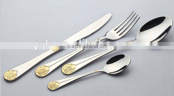 Black gold plated stainless steel cutlery set/flatware set