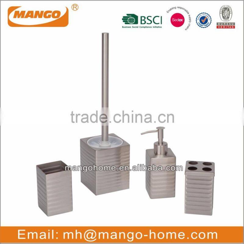 Unique Elegant Square Stainless Steel Bathroom Set