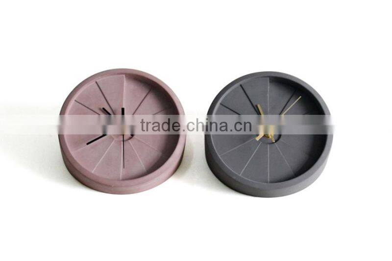 Concrete Round Mute Clock With Two Simple Hands Wall clocks