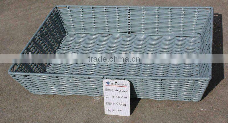 Customized plastic woven hamper with handle