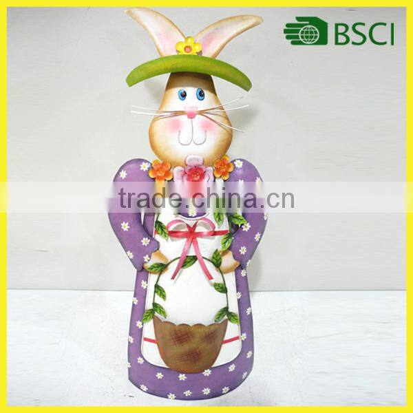 Unique holiday metal crafts metal bunny half cut top quality and fast delivery