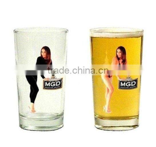 color-changing glass beer mug