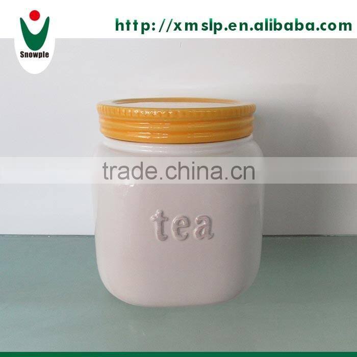 Personalized ceramic tea canister