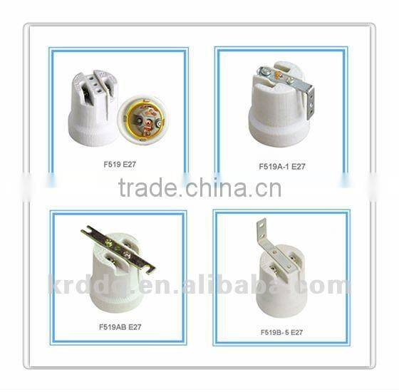 F519 E27 porcelain lamp holder with bracket