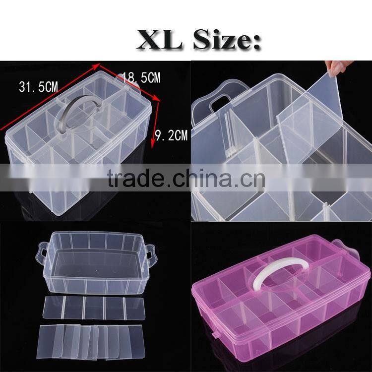 Clear Portable Plastic Kids DIY Tool Toys Organizer Divider Box Cosmetic Makeup Storage boxes