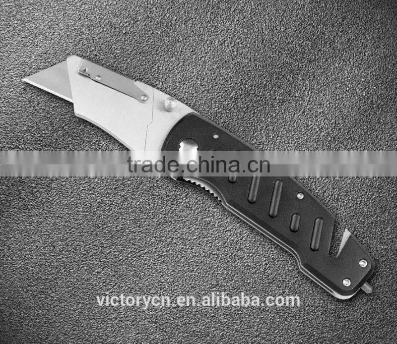 Black aluminium handle, utility paper cutter with glass breaker YJ-151