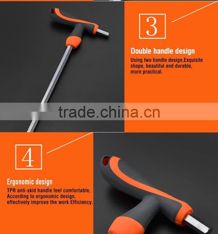 T-handle hex key wrench with ball