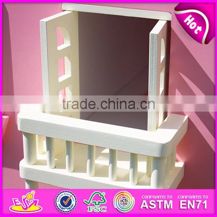 Best design pink house toys wooden dollhouse for girls W06A020