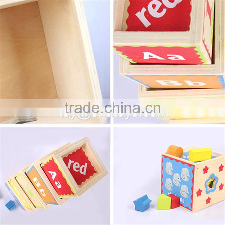 Creative intelligent baby wooden stacking cups W13D079