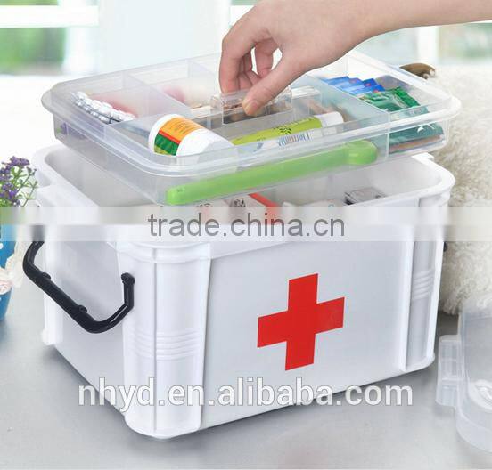 2016 new camping first aid kit plastic home medical storage box