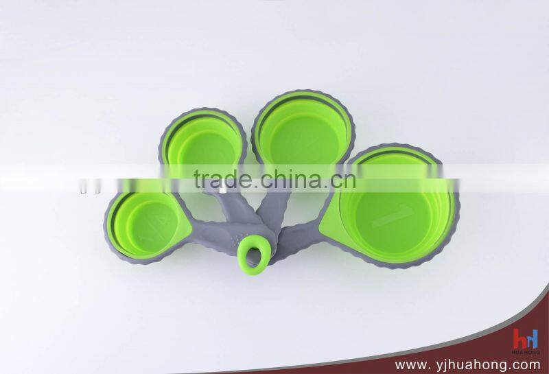 Wire handle 4pcs stainless steel measuring cups(HMT-05)