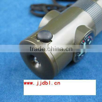 Seven in one outdoor multifunctional rescue whistle with compass outdoor survival whistle