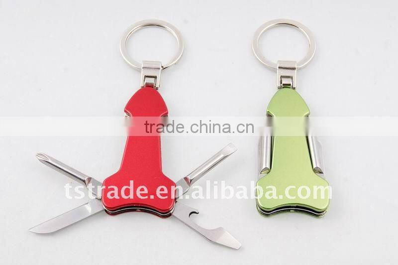 2014 Mini Cute design LED metal utility keychain gift knife K7004ALL