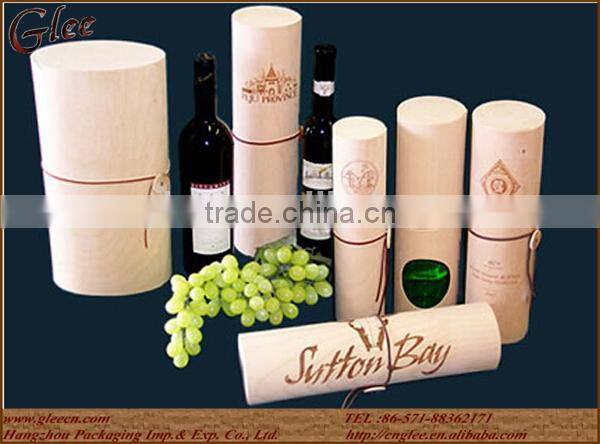 wooden wine bottle packaging box round gift packaging box