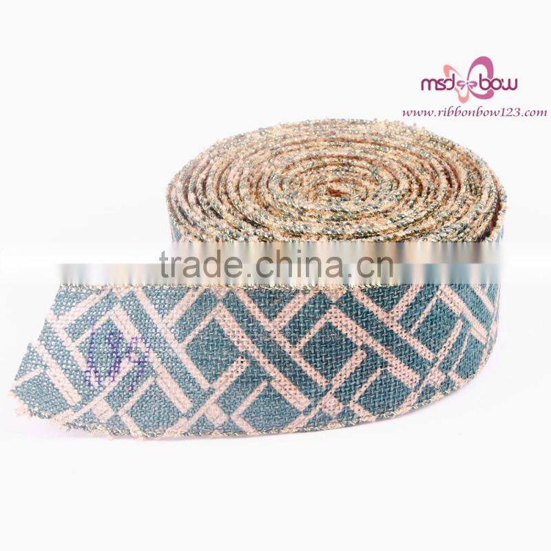 2.5 inch jute ribbon custom printed jute ribbon christmas ribbon