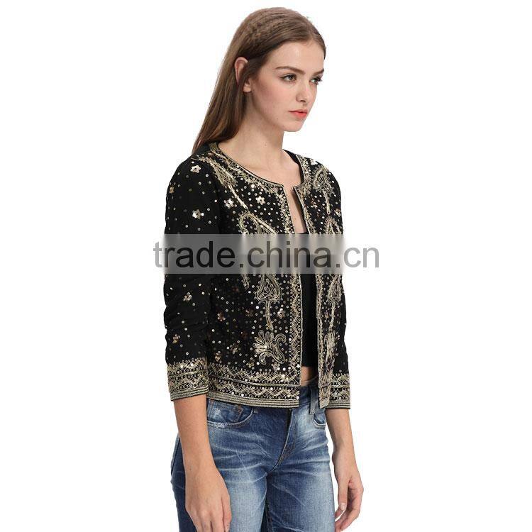 Woman New Fashion Clothing Manufacturer Sequin Beaded kurti with jacket designs