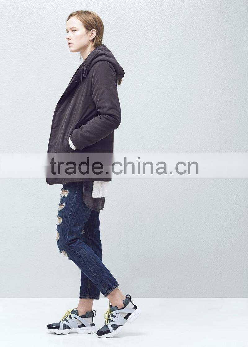 100% cotton women winter jacket and coat wholesale