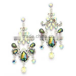 leaf shape k5 crystal sew on stones with silver plated/foiled flat back