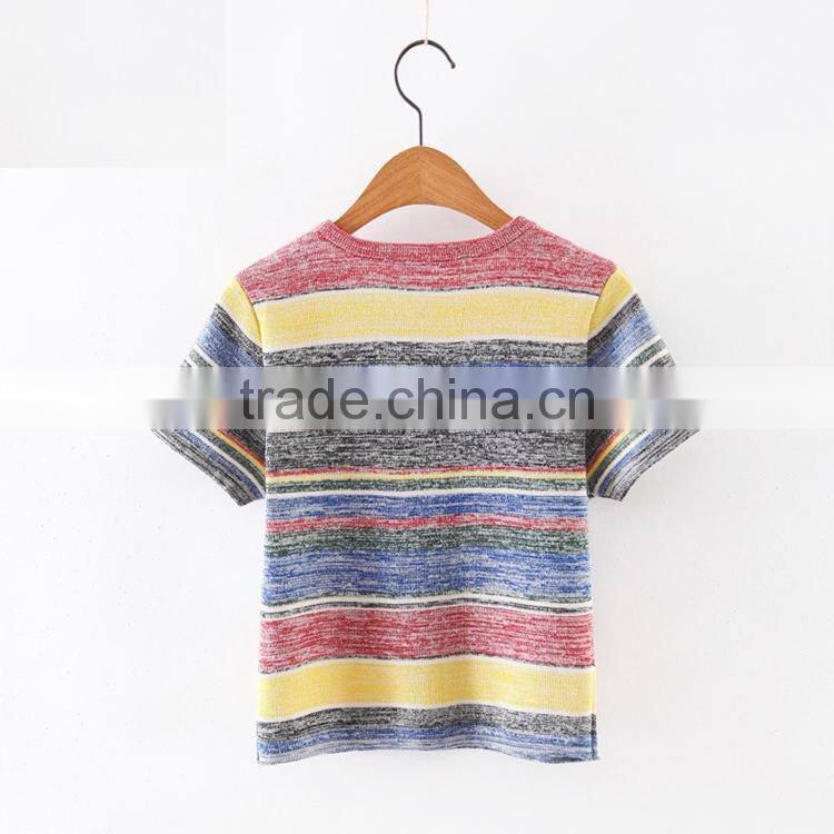 2016 newest customized combination striped color t shirts and caps