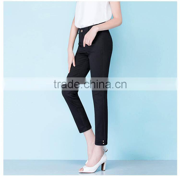 2017 women new style spring and summer nine waist straight pants loose trousers all-match leisure sample custom