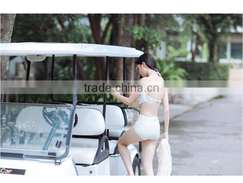 China Distributors Latest design solid sexy mesh swimwear white