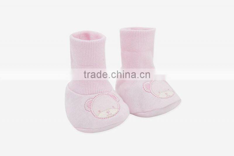Wholesale Baby Product Lovely Beer Embroidered Organic Cotton Fancy Baby Sock
