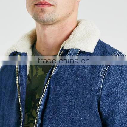 man fleece jacket with fleece collar black denim winter jacket for men