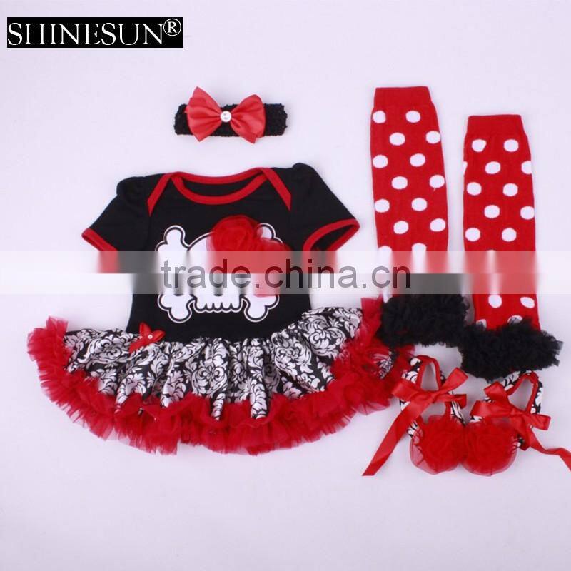 2016 new Halloween day baby girls ruffle clothes baby kids wear romper hot sell sets