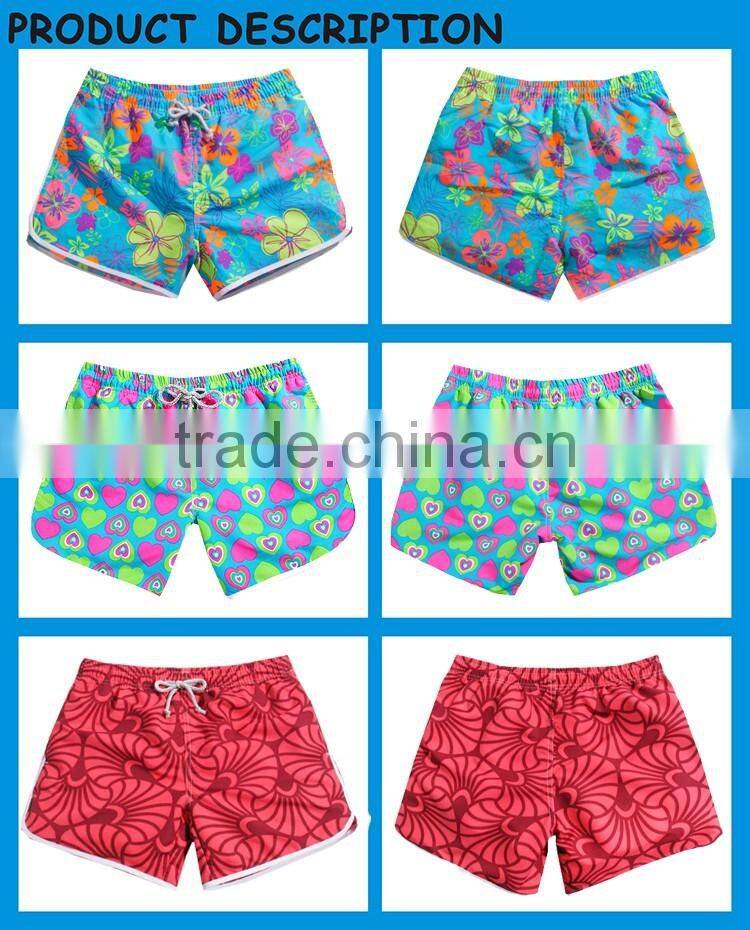 Polyester Peach Skin Custom Lady Beach Digital Printed Shorts