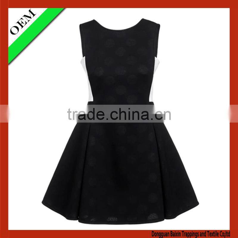 2015 new style black dress, sexy girls' dress, black chiffon dress