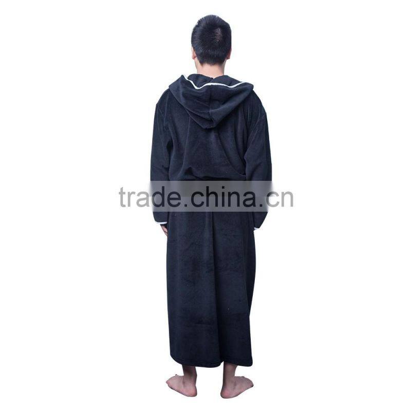 Black super soft 'men's onesie pajamas with hood