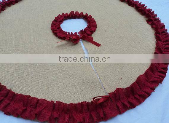 Wholesale personalized burlup Chiristmas Tree Skirt