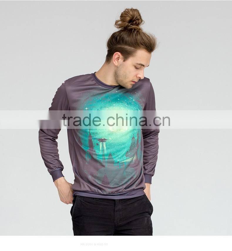 Unisex fiction future city art digital printing pullorver/fitted hoodie sweatshirt