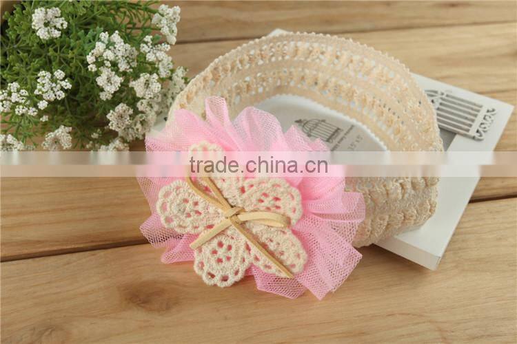 Lace Flower Turban Hairband For Baby Chic Head Wraps M7043001