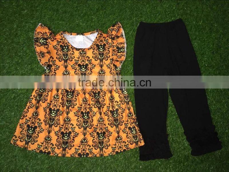 Halloween Beautiful Ghost Light Pantalones Outfit Kids Girls Ruffle Pants Outfits
