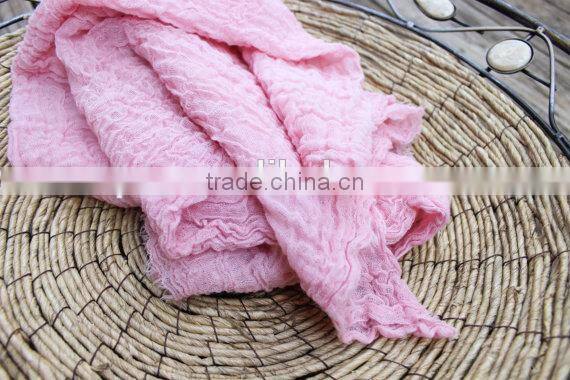 Light blue color cheesecloth baby photo prop cotton baby wrap