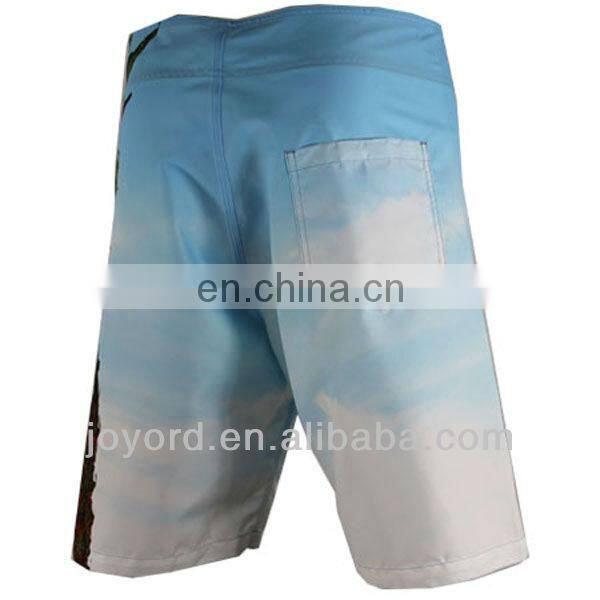 Wholesale custom printed swimwear 4 way stretch blank fishing shorts